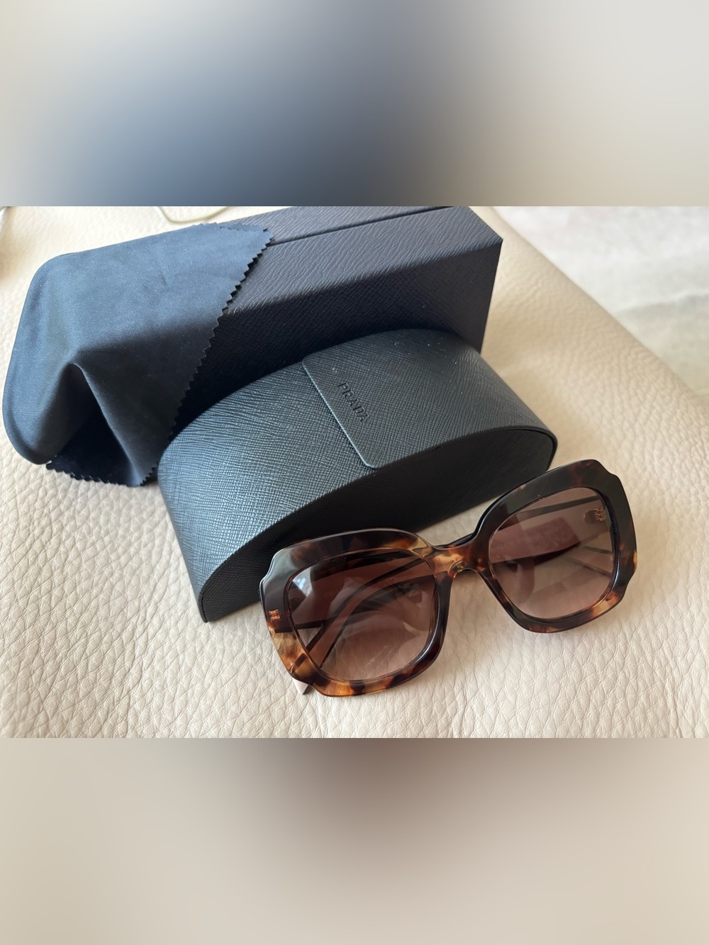 PRADA SPR 16Y Brown Tortoiseshell Women's Sunglasses